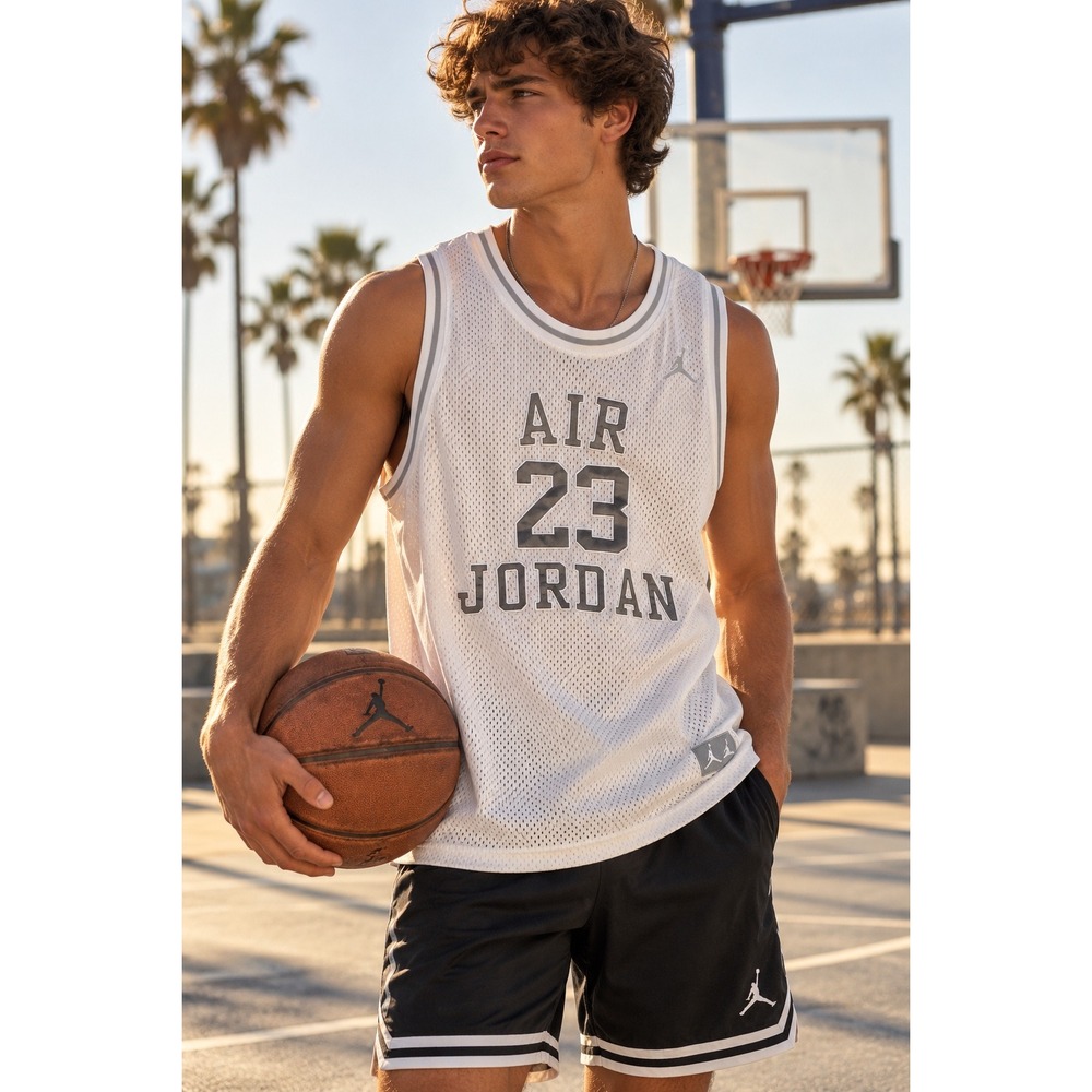 Jordan Air 23 Basketball Jersey White Mesh Men's Size XL New